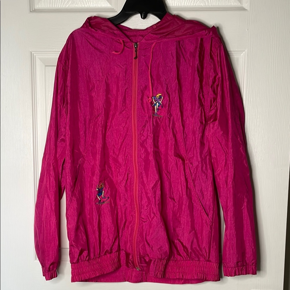 Vintage Smith & company packable nylon hooded windbreaker with golf embroidery